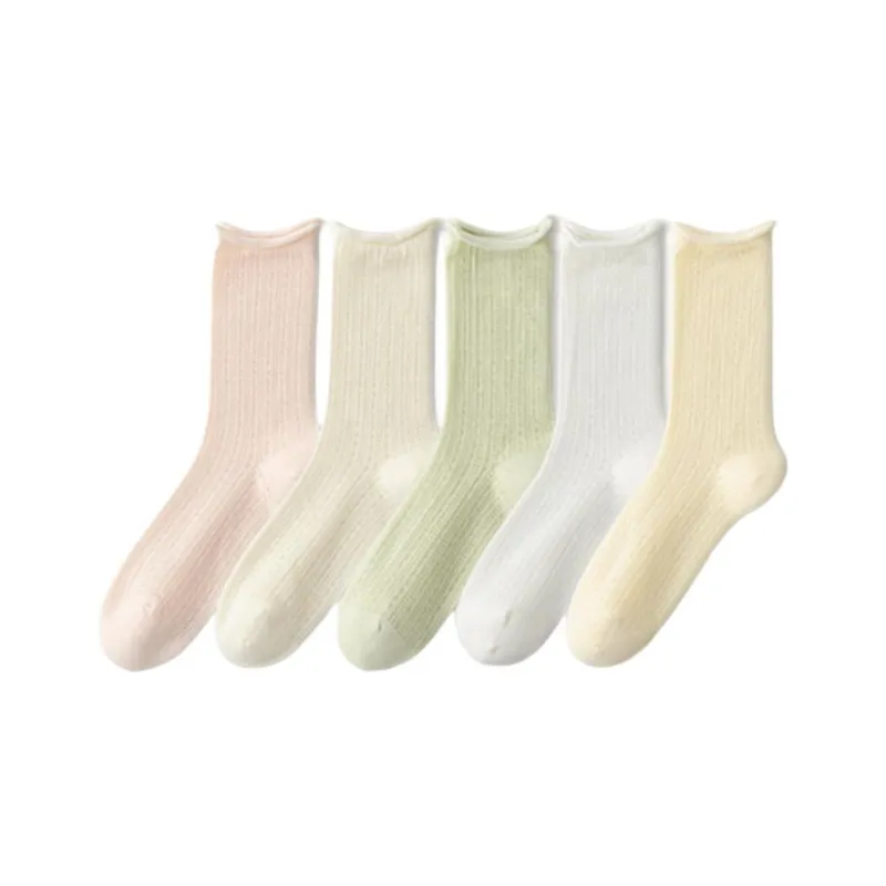 COTTON CHEESE Mid Calf Socks Women's 5 Pack-0