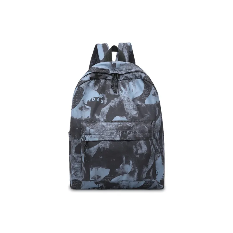 Yalu Nylon Backpack Regular Women's Blue White Purple/Blue Black/Black White/Black Blue Gray-4