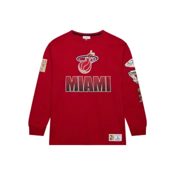 Mitchell & Ness x NBA Miami Heat Vintage Logo Allover T Shirt Men's Red