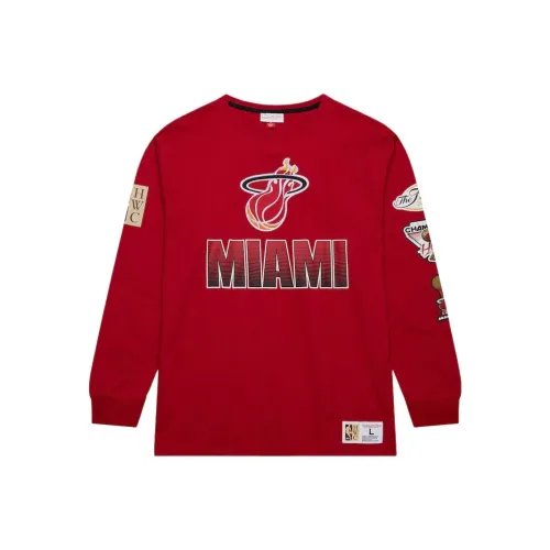Mitchell & Ness x NBA Miami Heat Vintage Logo Allover T Shirt Men's Red