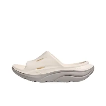 HOKA ONE ONE Ora Recovery Slide 3 Odor Resistant Slide Slippers Unisex White Gray