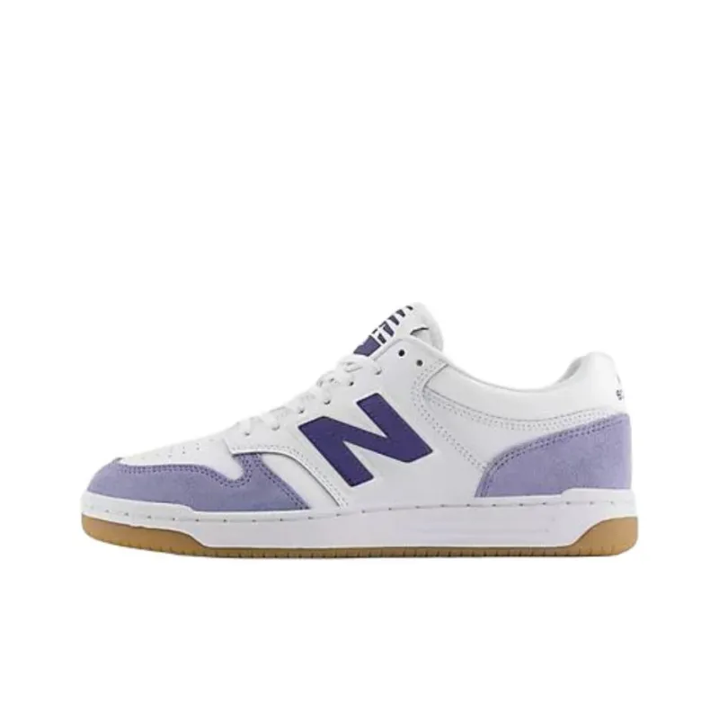 New Balance NB 480 Anti Slip Wear Resistant Low Top Skateboard Shoes Unisex White Purple-0