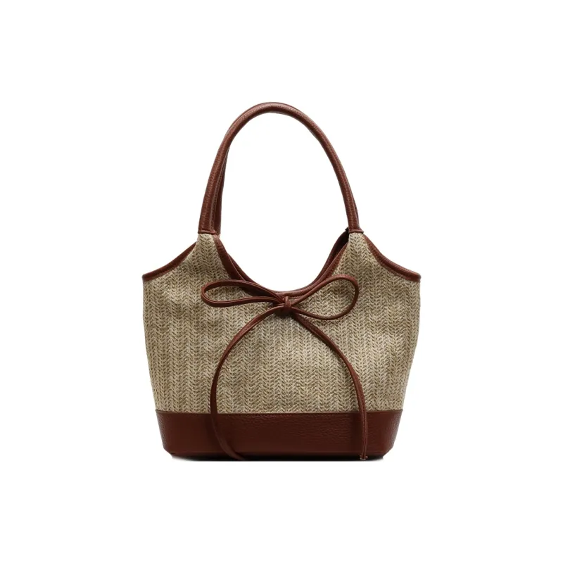 Yalu Straw Woven Shoulder Bag Women's Multicolor-8