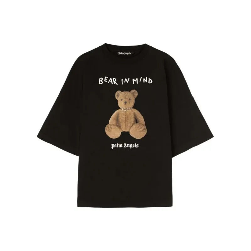 PALM ANGELS Bear In Mind Over Tee 'Black/Brown'-0