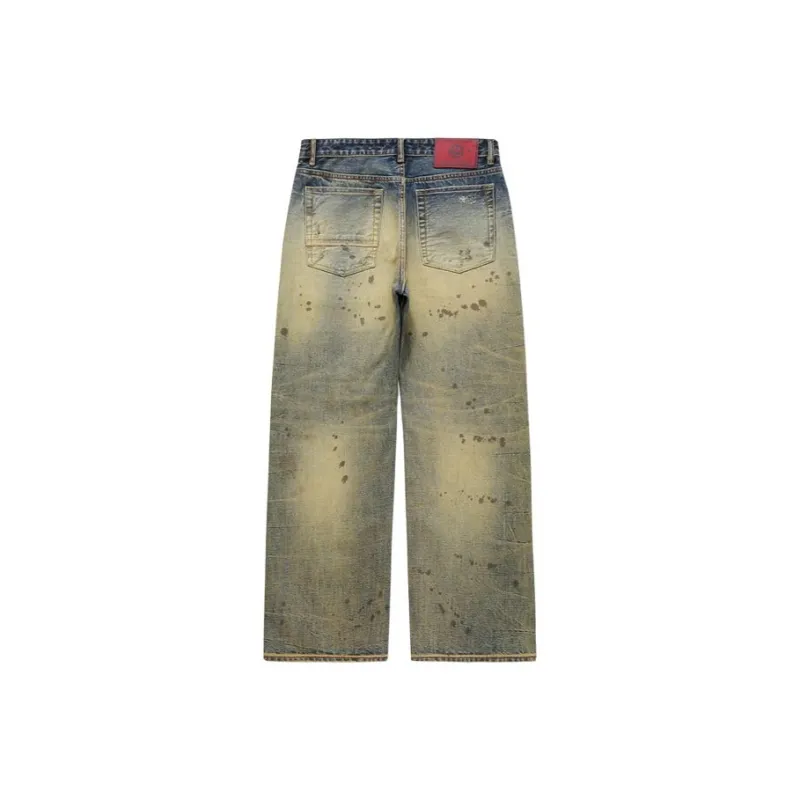DABAISHA Jeans Men's Vintage Yellow-1
