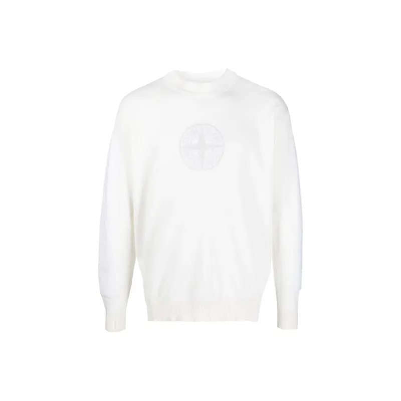 STONE ISLAND Logo Patch Crewneck Knitted Jumper-0