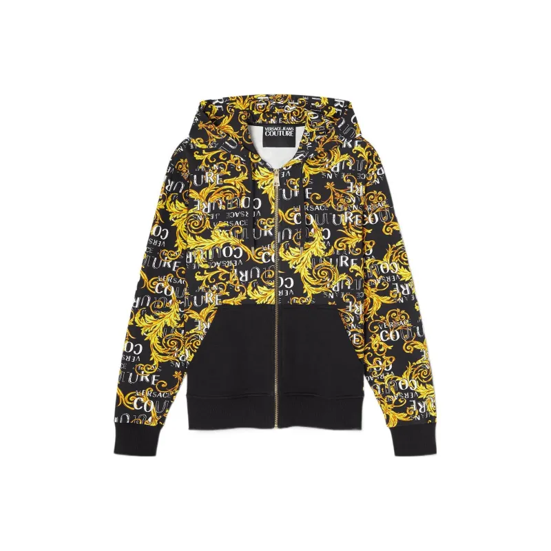 VERSACE JEANS COUTURE Baroque print Zip up Hoodie-0