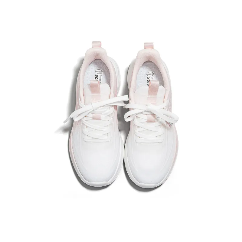 Warrior Cushioning, Rebound, Breathable, Slip Resistant Low Top Casual Training Sprint Running Shoes Women's White Pink-2