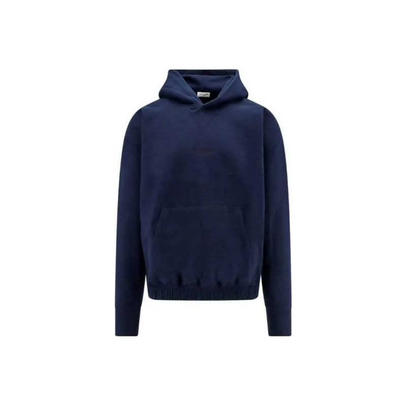 SAINT LAURENT Logo Embroidered Long Sleeved Hoodie-0
