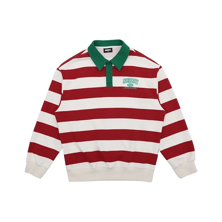 Nerdy Sweatshirts Unisex Red And White Stripes-0