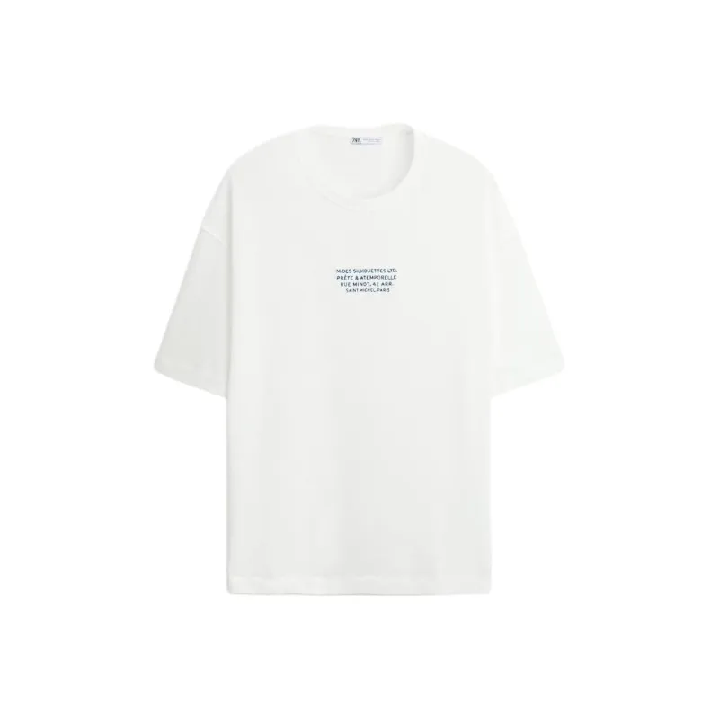 ZARA T Shirt Men's Frosted White-0