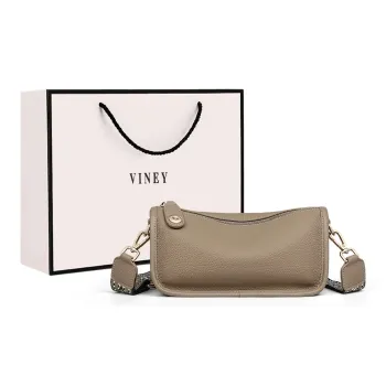 VINEY Cow Leather Shoulder Bag, Crossbody Bag, Pillow Bag Regular Women's Elephant Gray