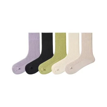 COTTON CHEESE Mid Calf Socks Women's 5 Pack