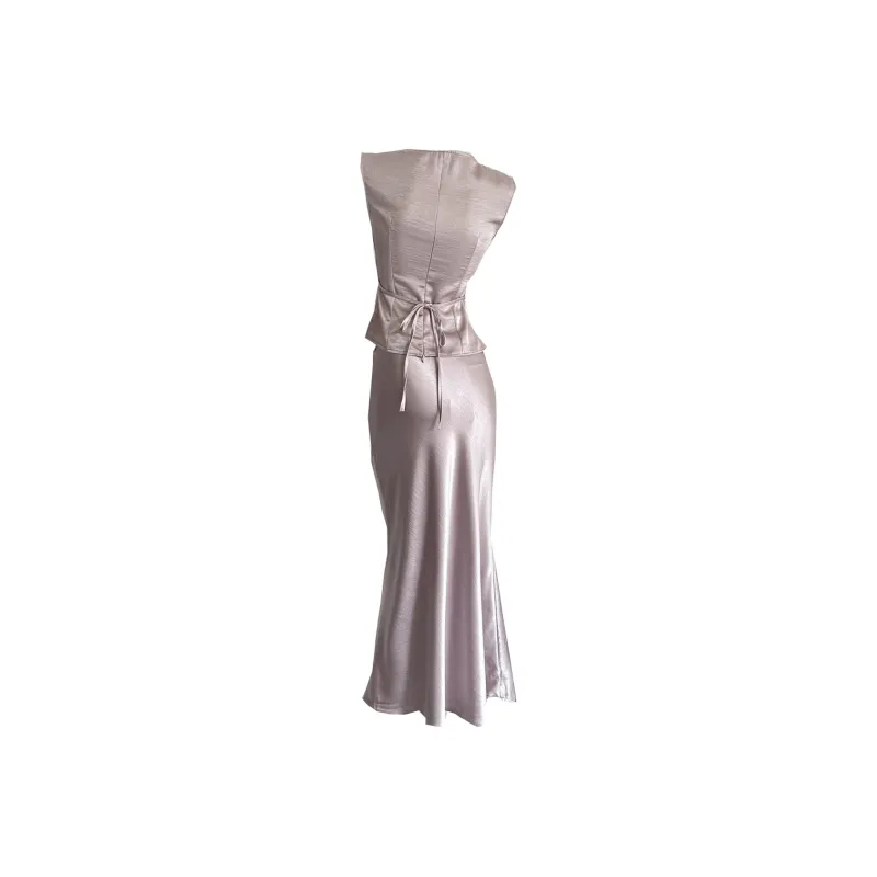 TIBINB Skirt Set Women's Purple-1