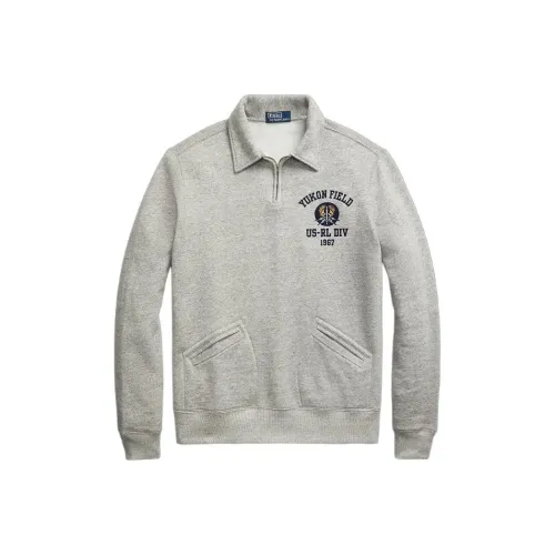 Polo Ralph Lauren Fleece Collared Quarter-Zip Sweatshirt Sweatshirt Men's Gray