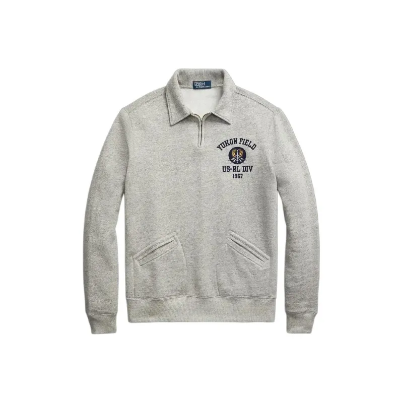 Polo Ralph Lauren Fleece Collared Quarter-Zip Sweatshirt Sweatshirt Men's Gray-0