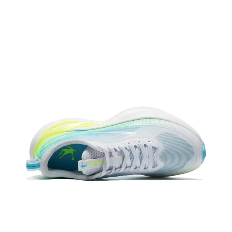 QIAODAN Light Speed 5.0 Cushioned Slip Resistant Breathable Low Top City Commute Running Shoes Men's White Blue-2