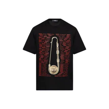 VERSACE Medusa Safety Pin Printed Crewneck T Shirt