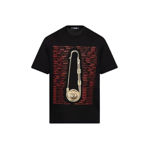 VERSACE Medusa Safety Pin Printed Crewneck T Shirt
