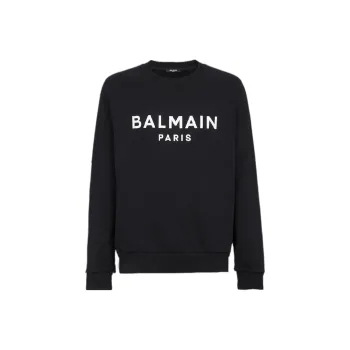 BALMAIN Logo Print Crewneck Sweatshirt