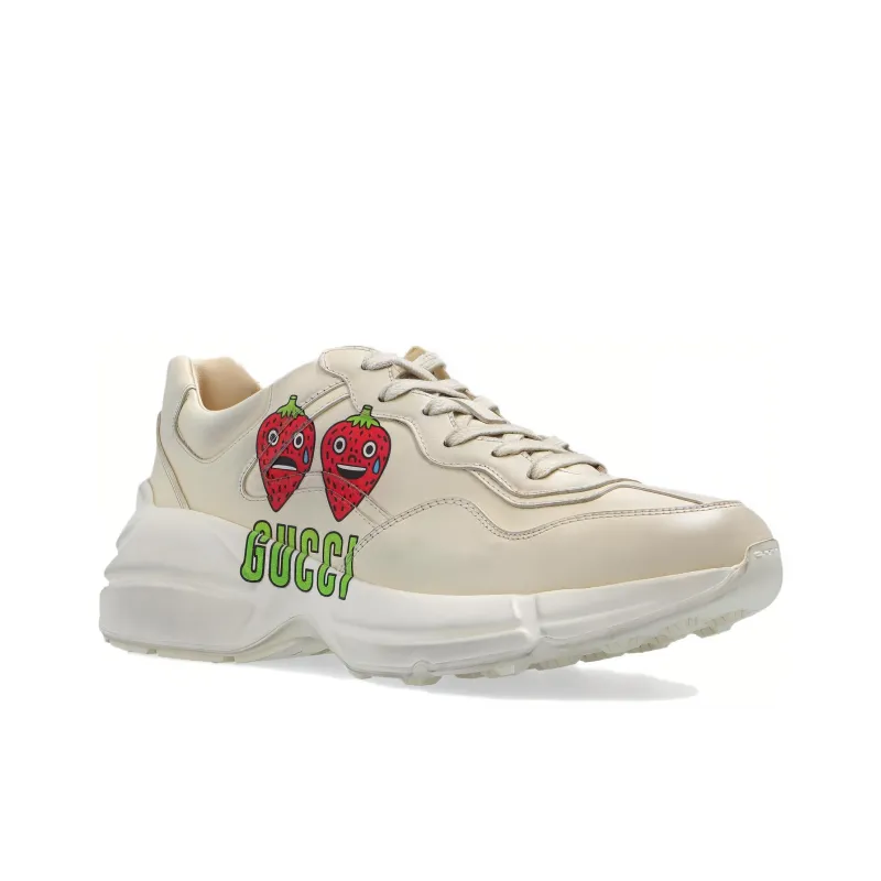 GUCCI Rhyton Strawberry Print Sneakers-2