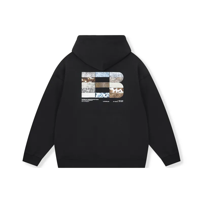 BONELESS Hooded Loose Fit Sweatshirt Spring And Autumn Unisex-0