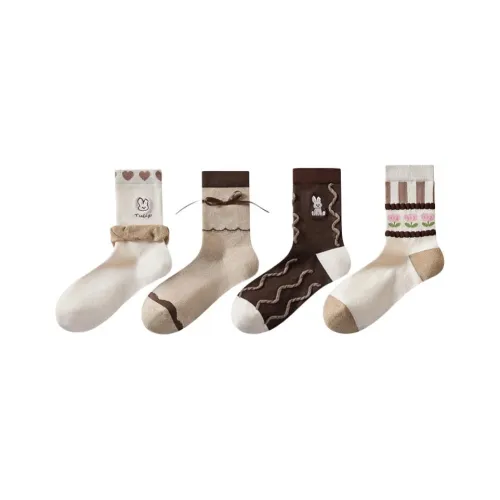 MADALLO Mid Calf Socks Women's 4 Pack