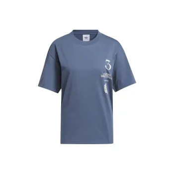 Adidas Originals LA TO THE WORLD GRAPHIC TEE T Shirt Unisex Ink Blue/White