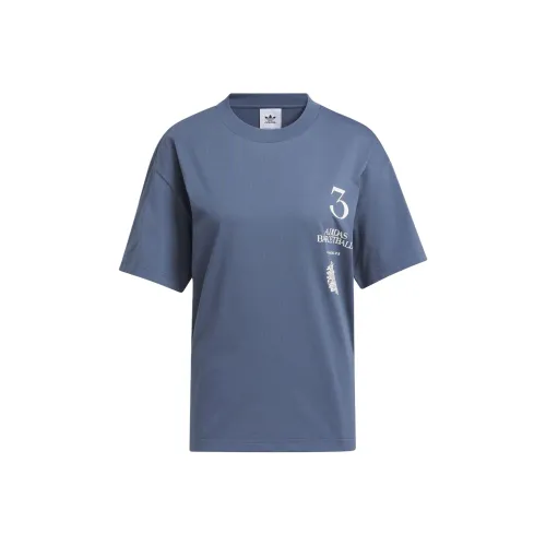 Adidas Originals LA TO THE WORLD GRAPHIC TEE T-Shirt Unisex Ink Blue/White