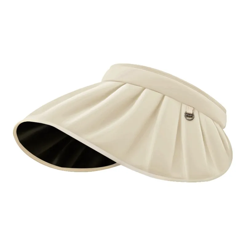 PEAK 100% Polyester Sun Protection Hats Unisex Black Beige-2