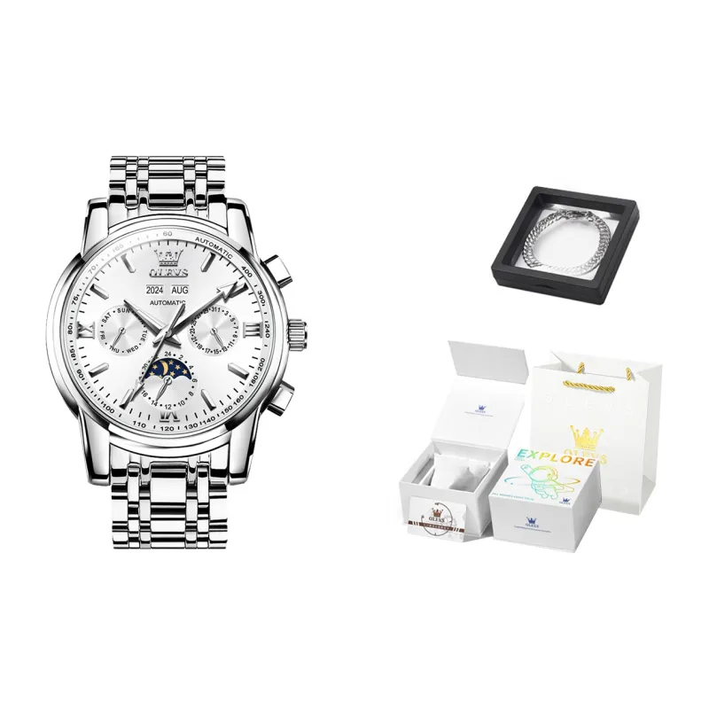 OLEVS Play The Cool Series Automatic Mechanical Movement Watch Men's Watches Blue Dial-42