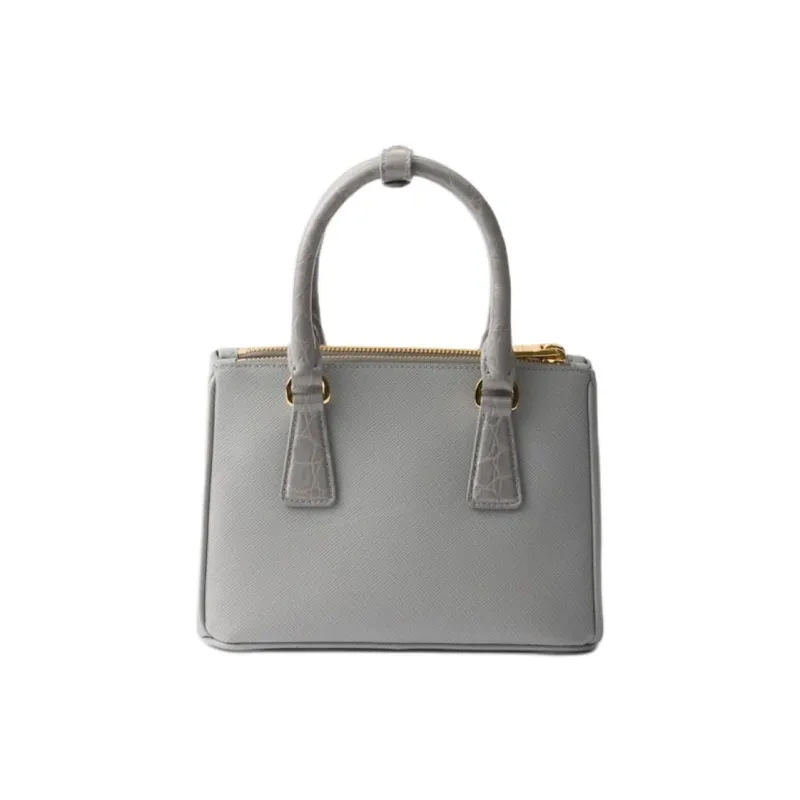 PRADA Galleria Killer Bag Calfskin One Shoulder Handbags Mini Women's Cloud Gray-3