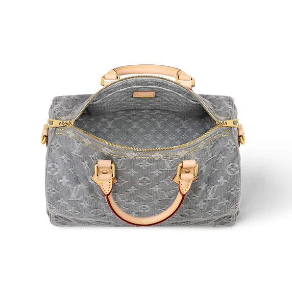 LOUIS VUITTON Speedy Cotton Shoulder Bag, Crossbody Bag, Handbag Women's Dark Gray-3