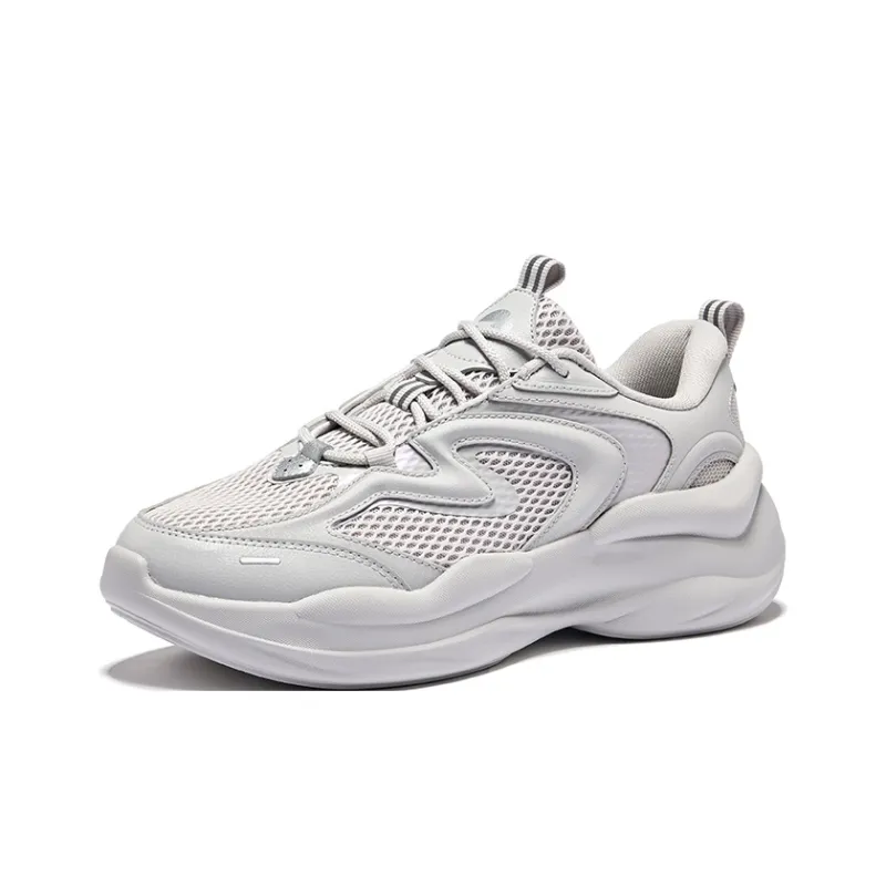 Erke Anti Slip Wear Resistant Low Top Casual Shoes Men's Mist Gray-2