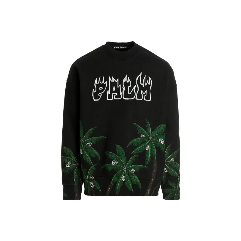PALM ANGELS Palms & Skulls Vintage Crewneck-0