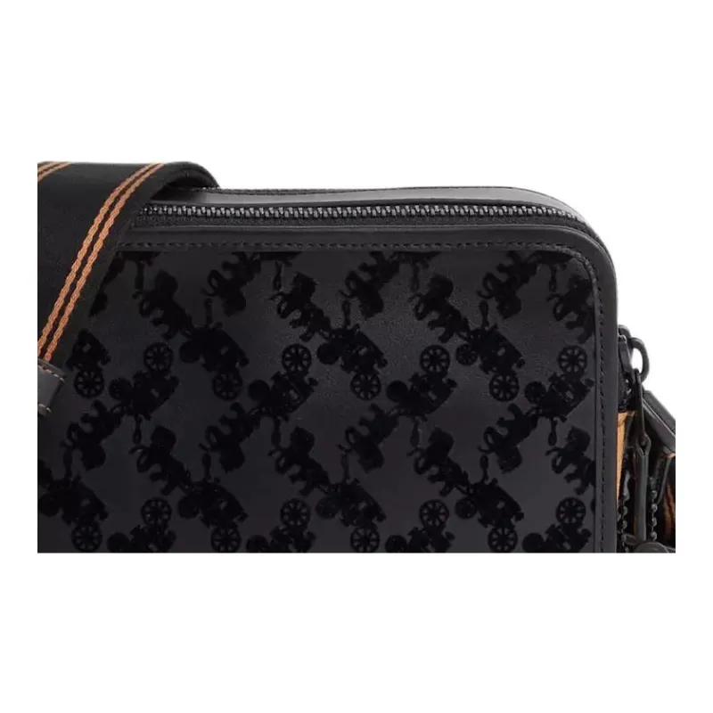 COACH Charter Calfskin Crossbody Bag Shoulder Bag Medium Size Unisex Matte Black-2