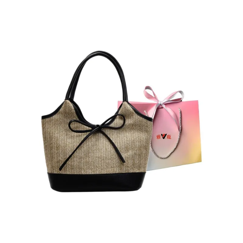 Yalu Straw Woven Shoulder Bag Women's Multicolor-0