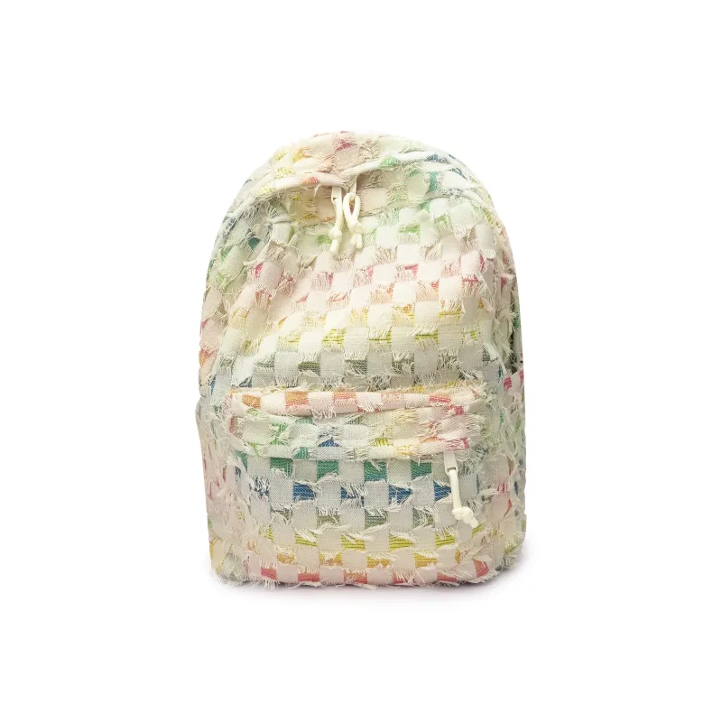 Yalu Nylon Backpack Unisex Square/Stars/Dot-0