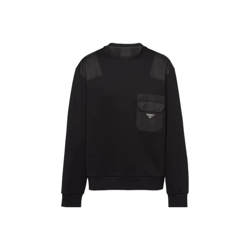 PRADA Triangle logo Panelled Sweatshirt-0