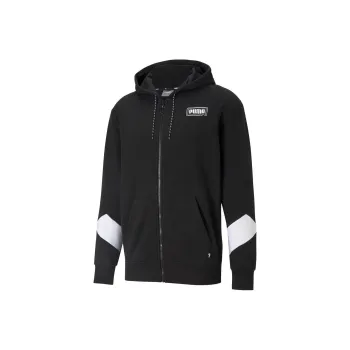 PUMA Hooded Sweatshirt REBEL FZ HOODIE TR Sweatshirt Men's Gray