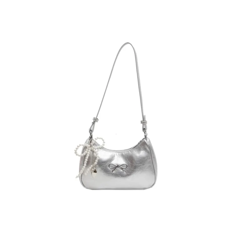 Yalu PU Shoulder Bag, Crossbody Bag Women's Ecru/Silver/Black/Red/Brown-6