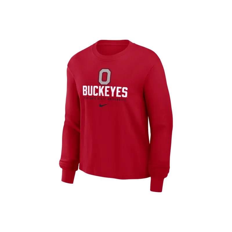 Nike Ohio State Buckeyes Primetime University Boxy Women's Nike College Long Sleeve T Shirt-0