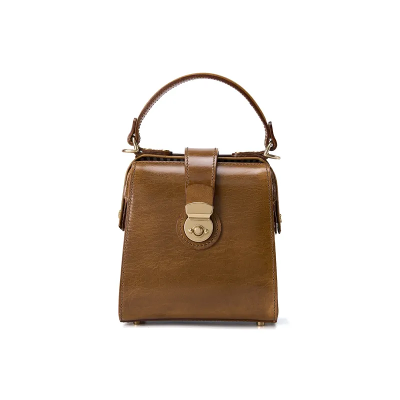 KAISER Top Grain Cow Leather Handbag Regular Women's Black/Brown/Sunset Yellow/Tobacco-5
