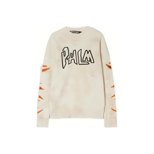 PALM ANGELS Garment Dye Palm Graffiti Flames Sweatshirt