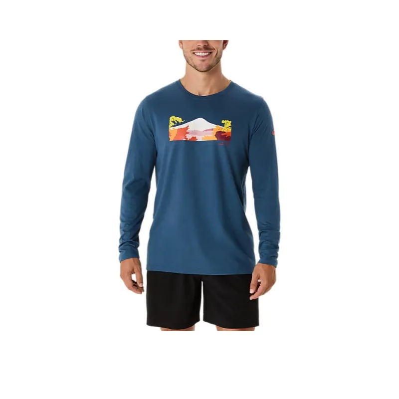 Asics UNISEX LONG SLEEVE AUTUMN OF SPORT TEE T-Shirt Unisex Vintage Indigo-0