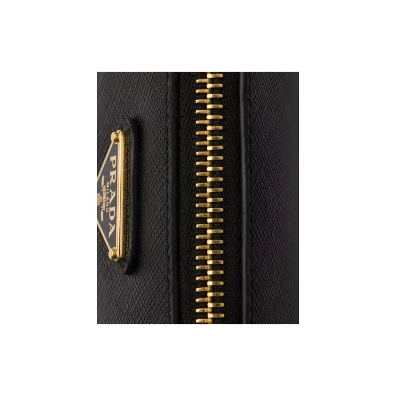 PRADA Saffiano Calfskin Shoulder Bag Mini Women's Black-4