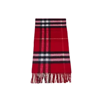 Burberry Cashmere Wool Knit Scarves Unisex Red