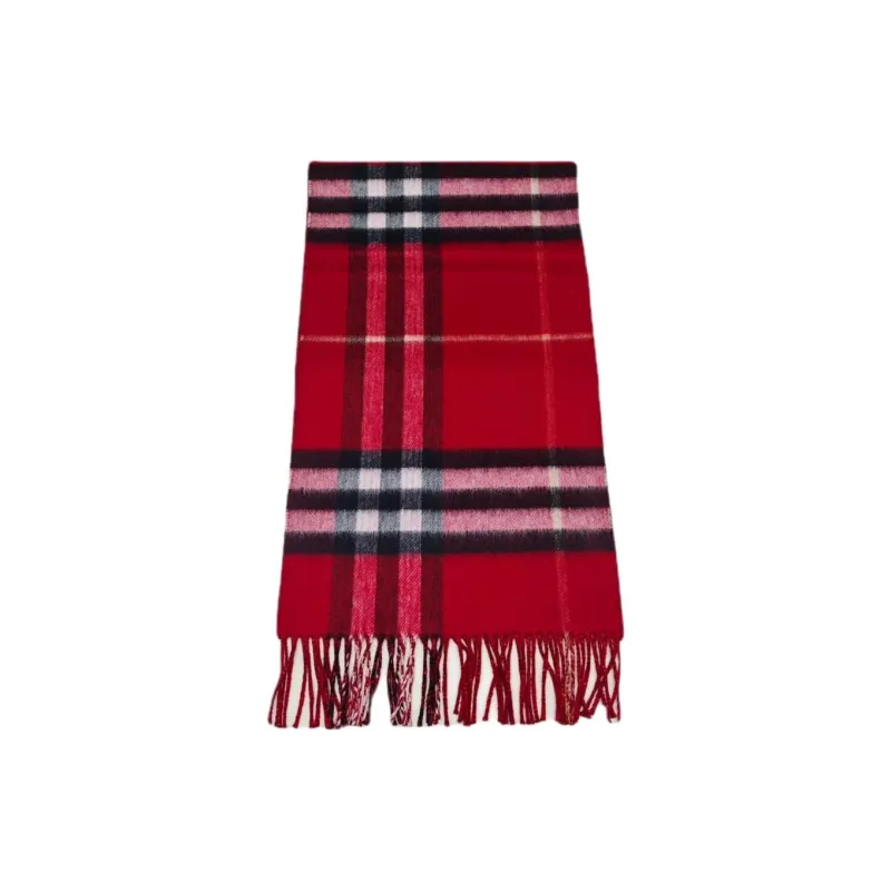 Burberry Cashmere Wool Knit Scarves Unisex Red-0