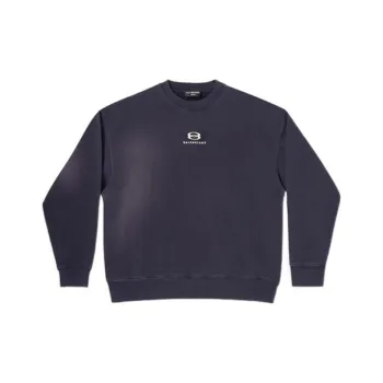 Balenciaga SS22 Sweatshirt Loose Fit Style Men's Navy Blue