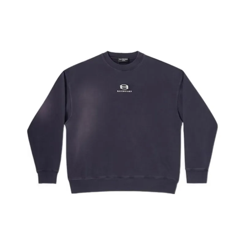 Balenciaga SS22 Sweatshirt Loose Fit Style Men's Navy Blue-0